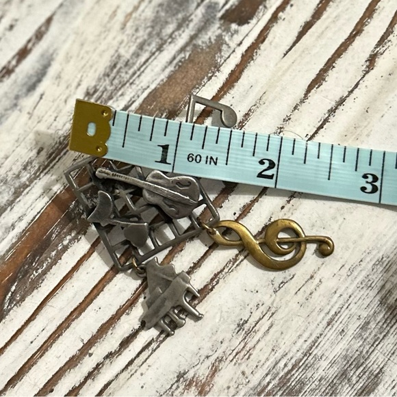 Vintage Music Note Brooch Piano Guitar Multi Tone Metal - Picture 7 of 7
